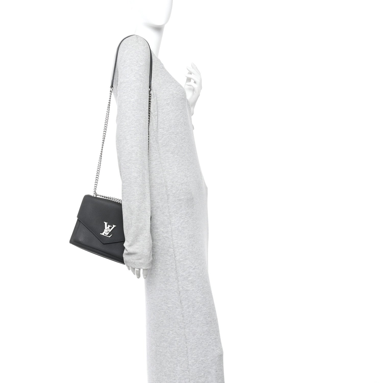 Soft Calfskin My Lockme Chain Bag BB Black