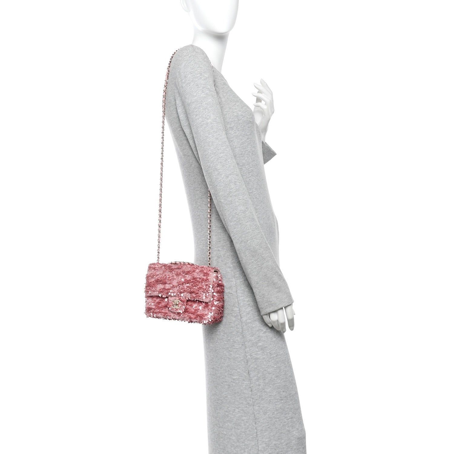 Sequin Mini Rectangular Flap Pink
