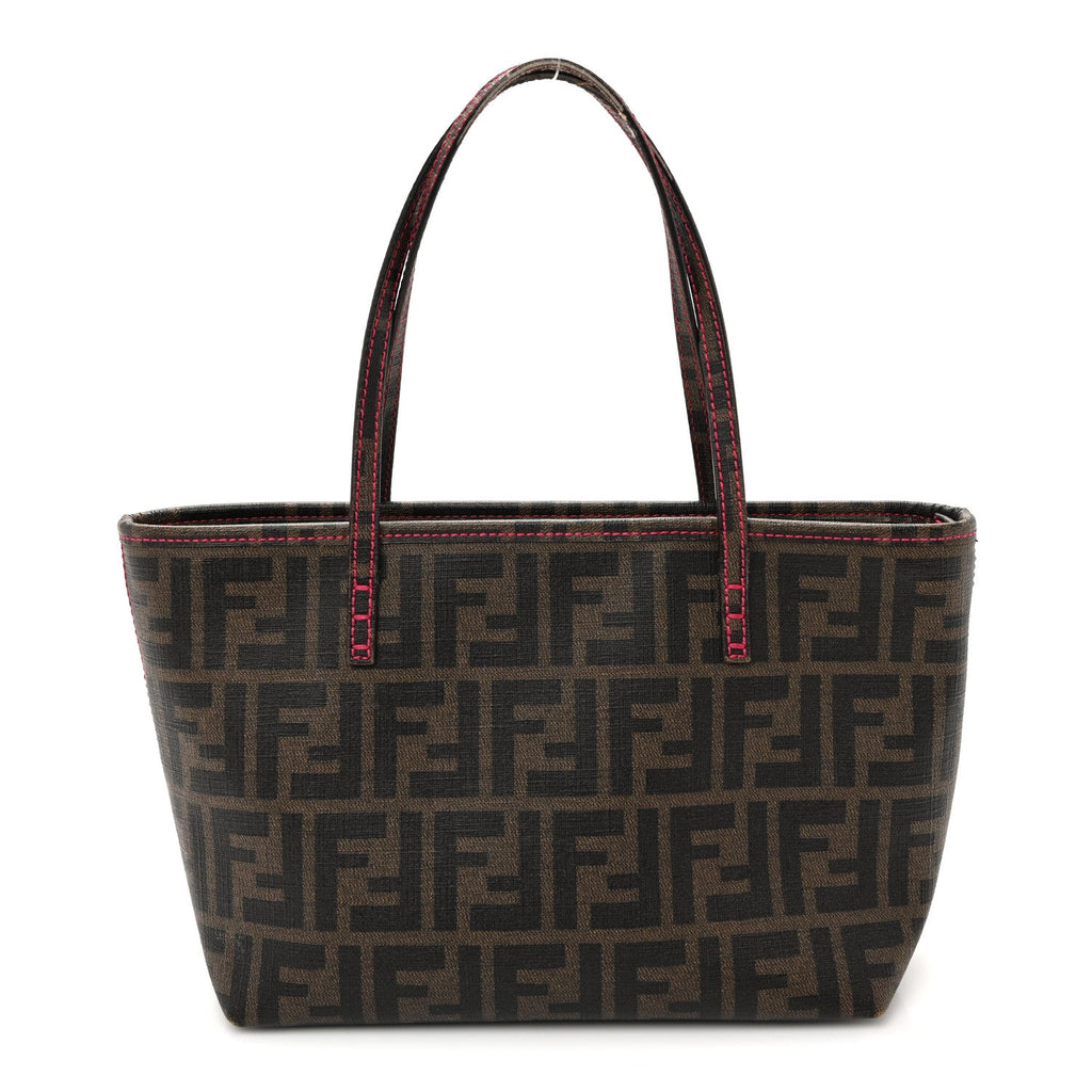 Zucca Spalmati Vitello FF Mini Roll Tote Tobacco Pink