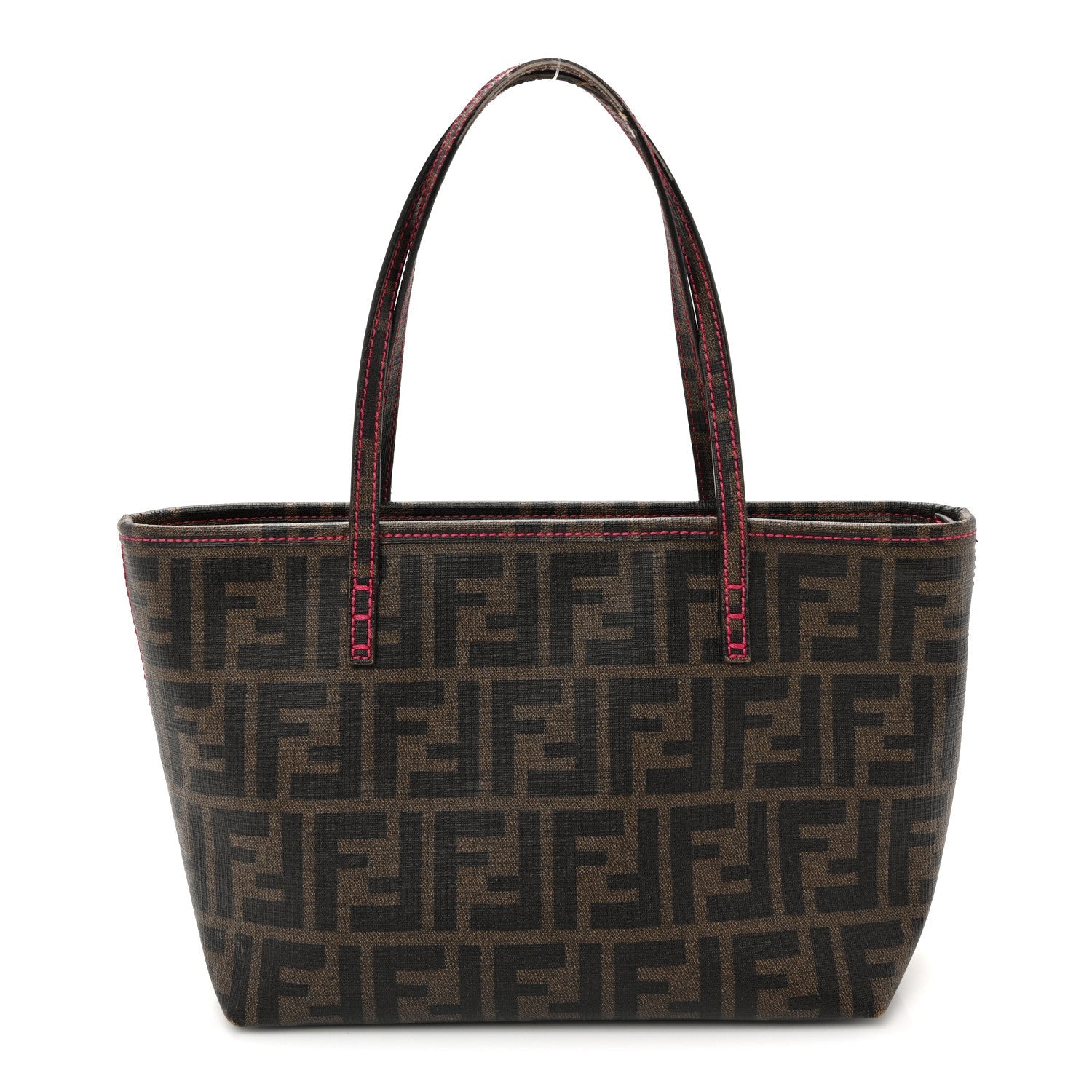 Zucca Spalmati Vitello FF Mini Roll Tote Tobacco Pink