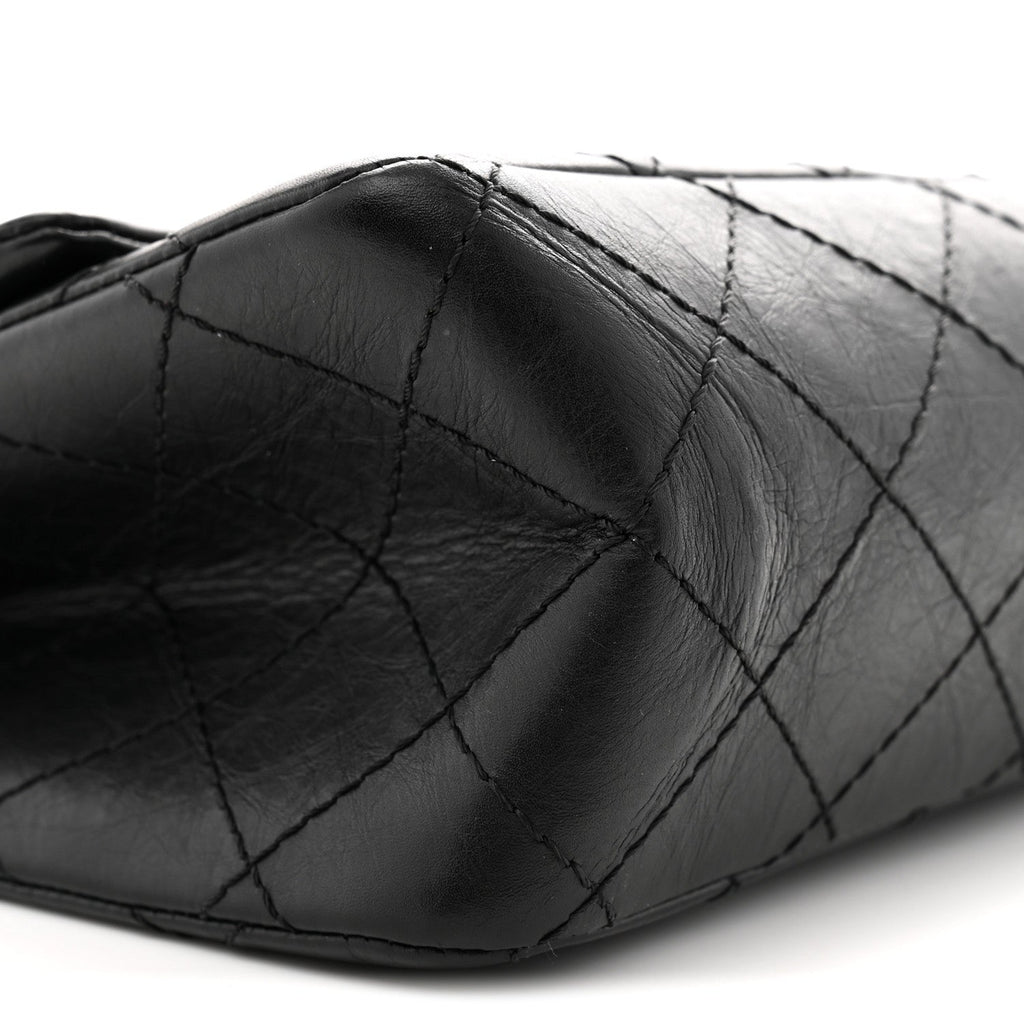 Aged Calfskin Quilted 2.55 Reissue 226 Flap Black