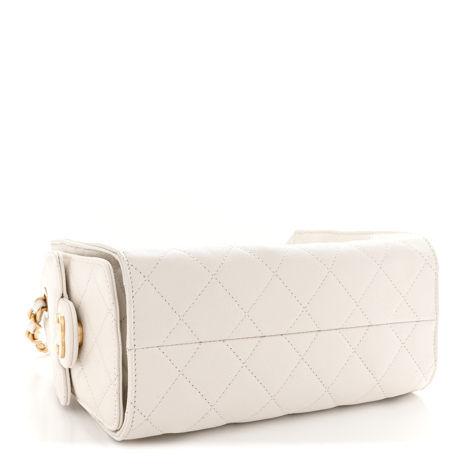 Caviar Quilted Mini Chanel 25 Handbag White