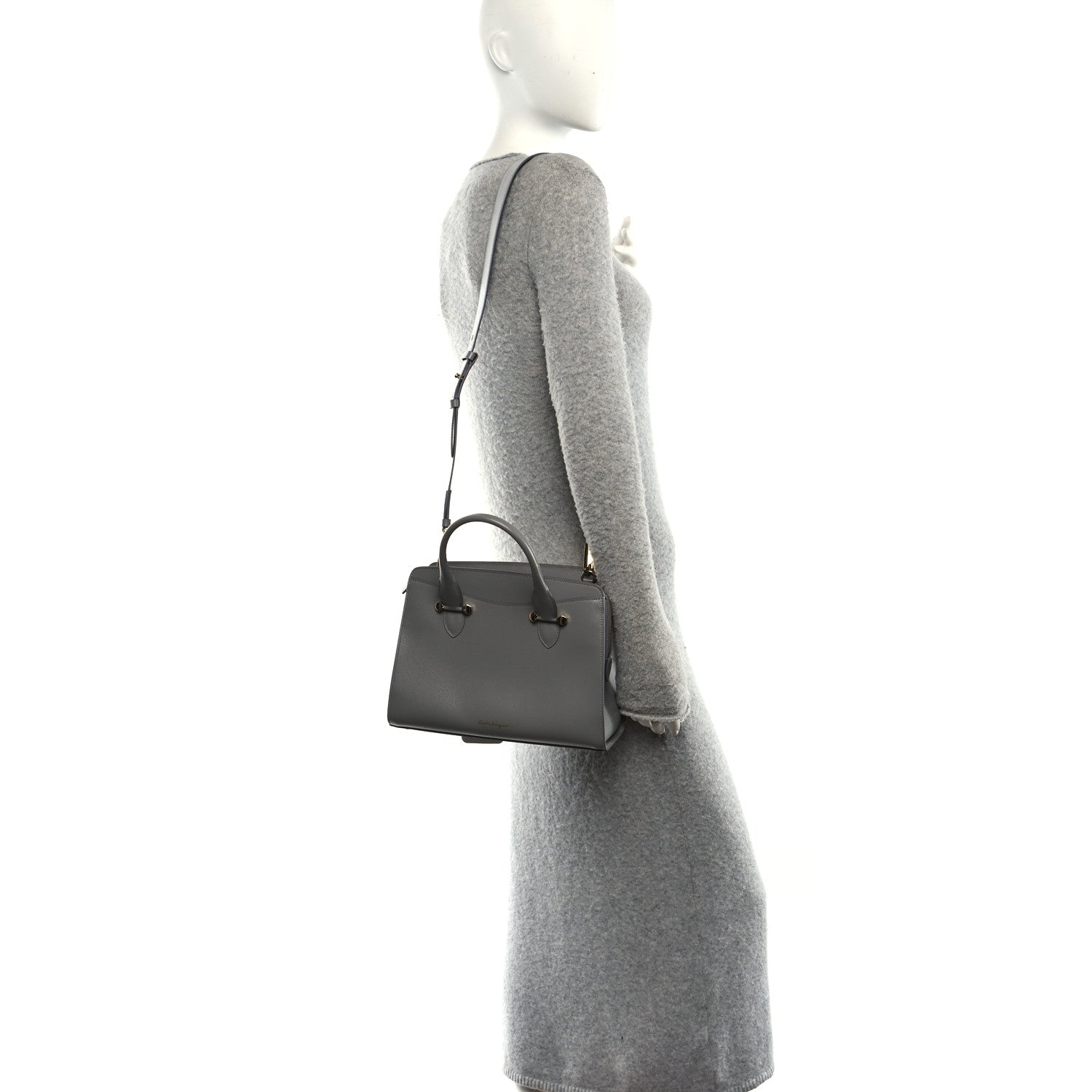 Hammered Calfskin Today Satchel Grey