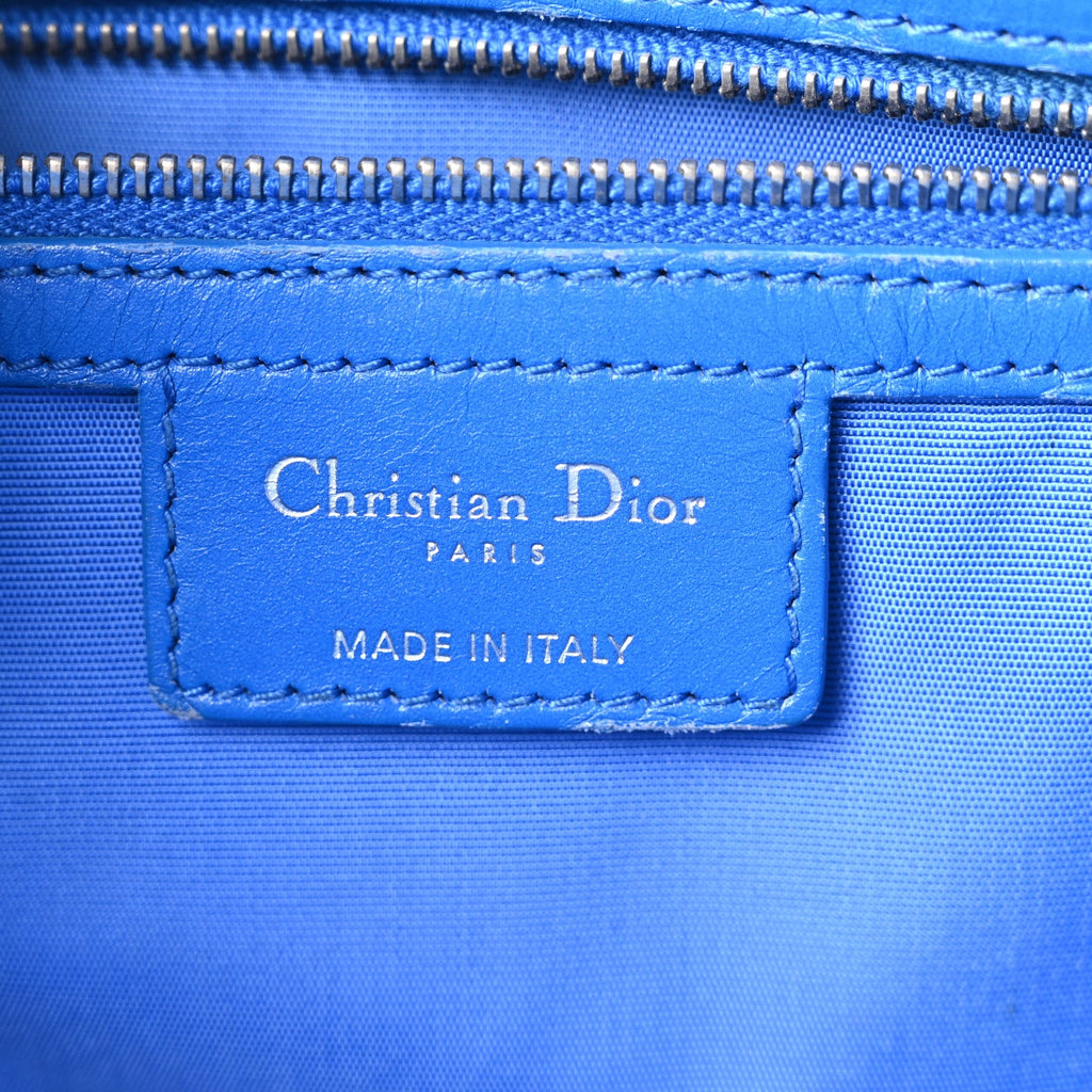 Coated Canvas Cannage Large Panarea Tote Blue