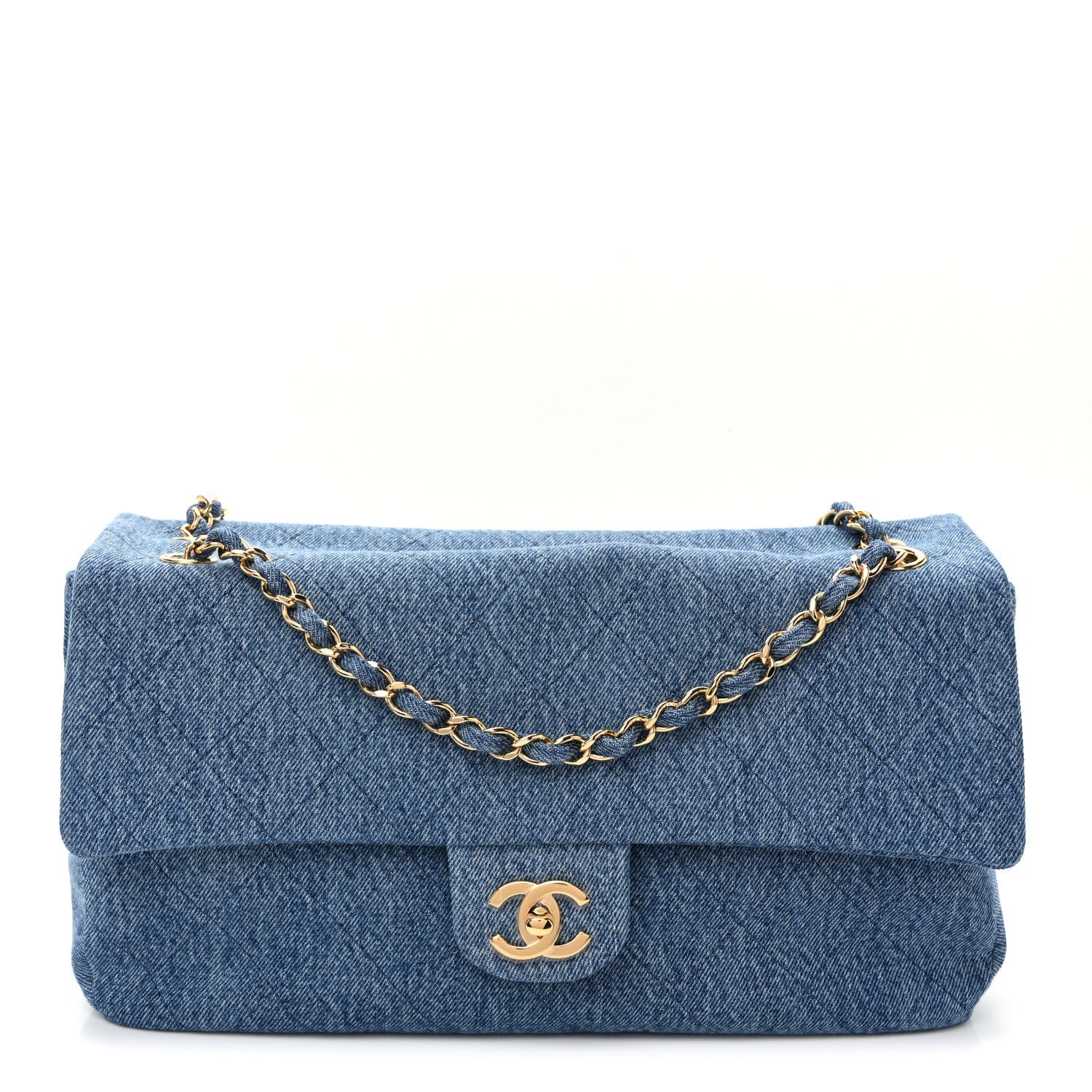 Denim Small Souplissimo Maxi Flap Blue