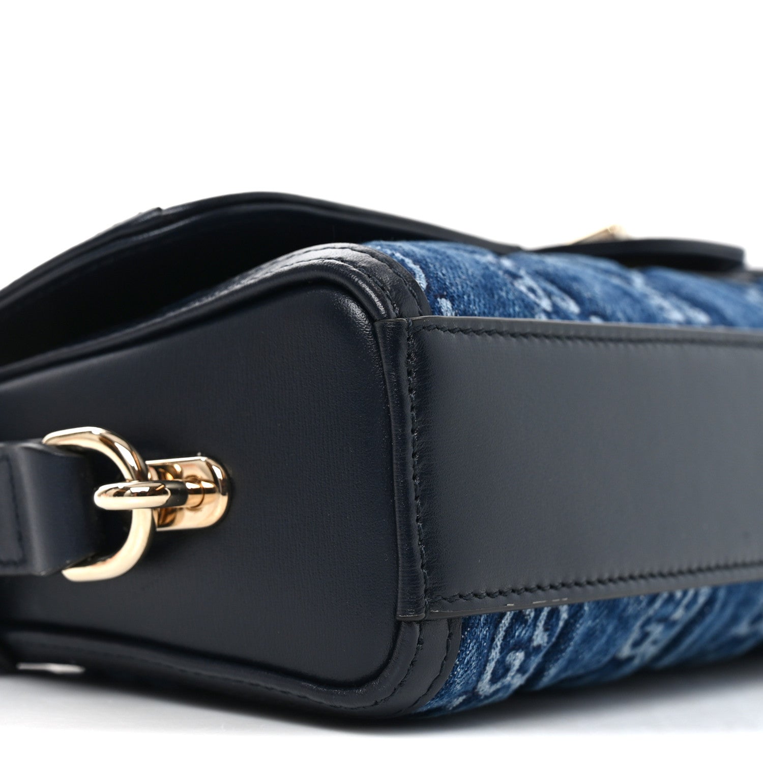 GG Monogram Denim Small Luce Shoulder Bag Blue