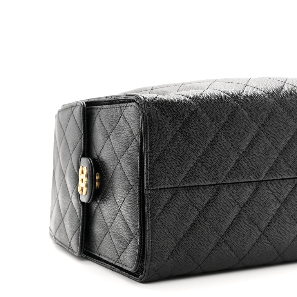Caviar Quilted Medium Chanel 25 Handbag Black