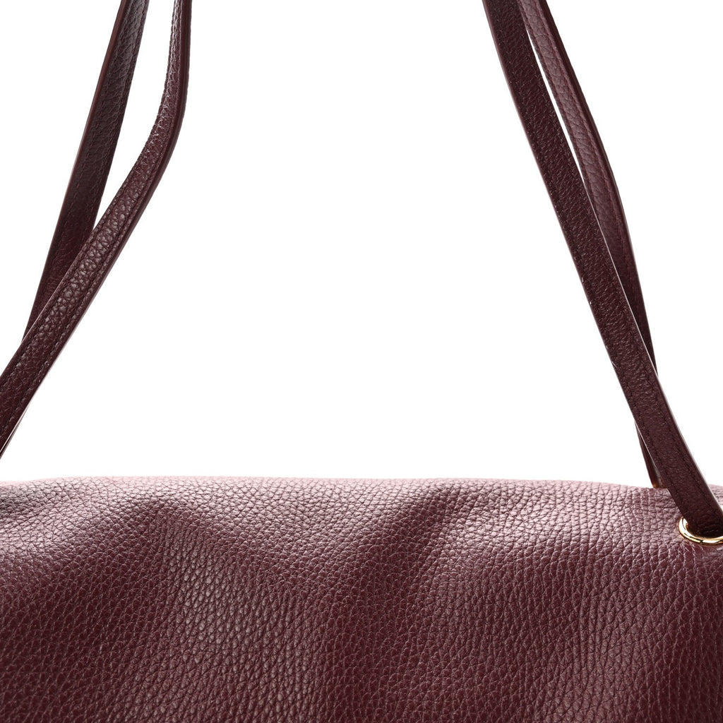 Grained Calfskin Small Souplissimo Maxi Flap Burgundy
