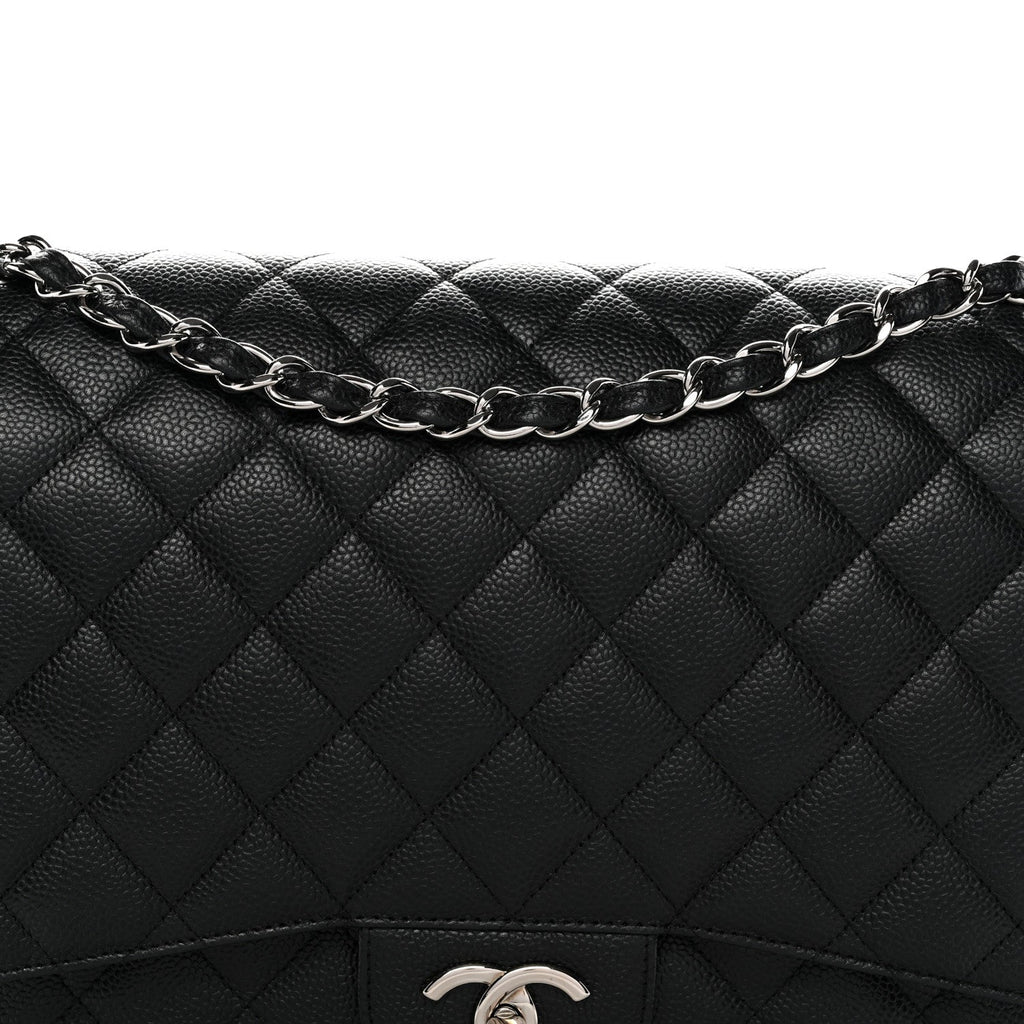Caviar Quilted Maxi Double Flap Black