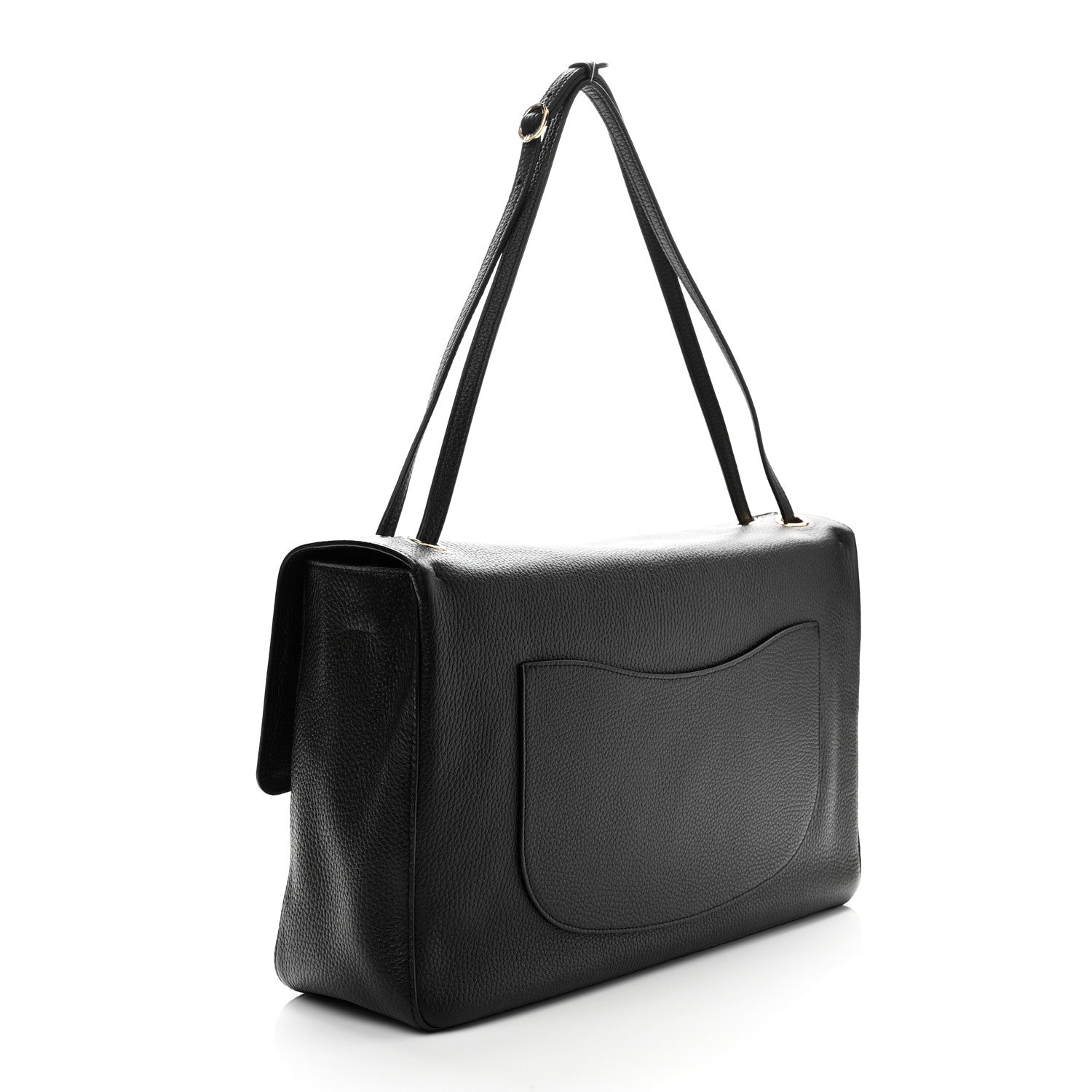 Grained Calfskin Souplissimo Maxi Flap Black
