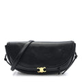 Shiny Lambskin Soft Triomphe Little Half Moon Bag Black