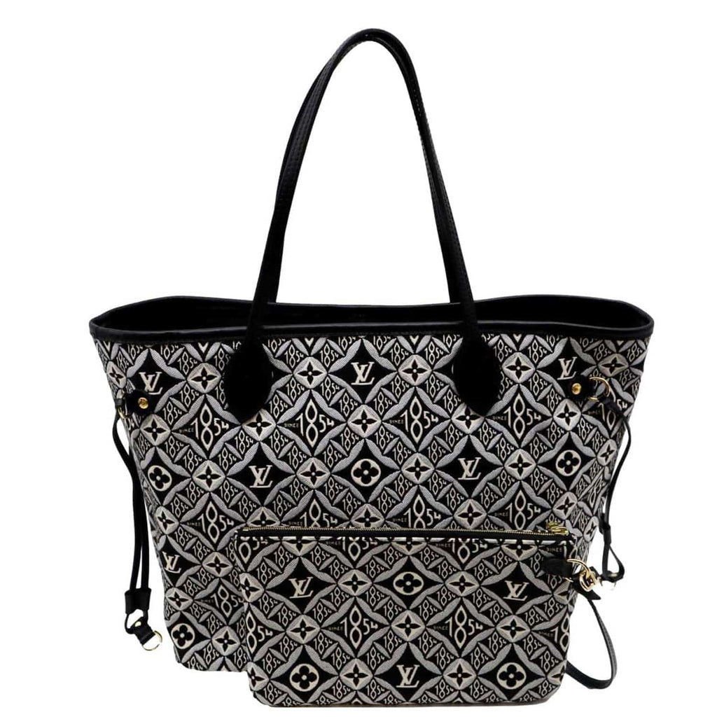 LOUIS VUITTON Since 1854 Neverfull MM Jacquard Shoulder Bag Grey