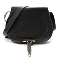 Calfskin Medium Marcie Round Crossbody Bag Black