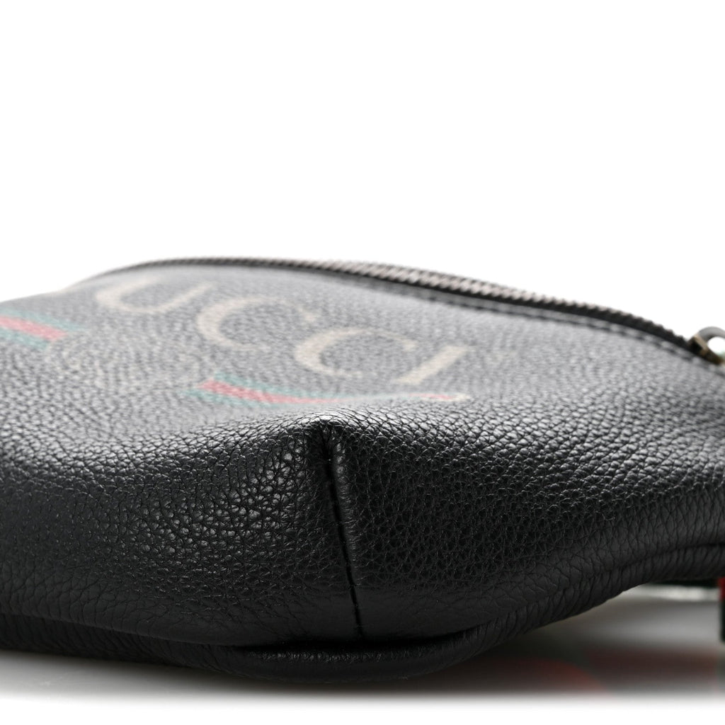 Grained Calfskin Small Logo Belt Bag Black