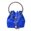 Satin Crystal Embellished Bon Bon Bag Blue
