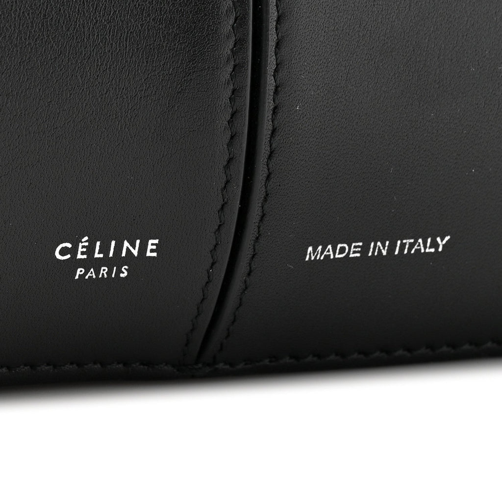 Supple Natural Calfskin Medium Tri-Fold Bag Black