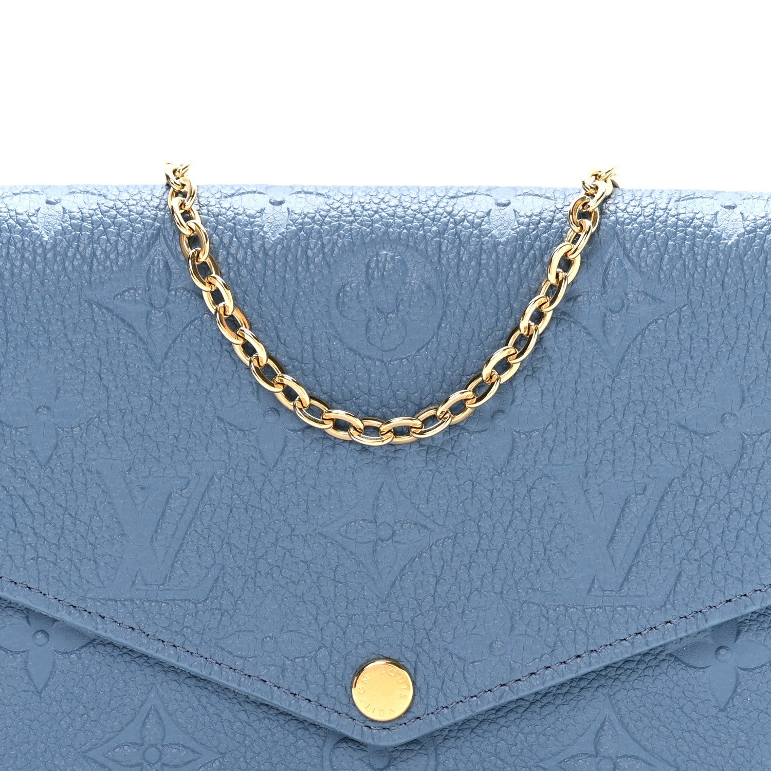 Empreinte Pochette Felicie Chain Wallet Blue Jean