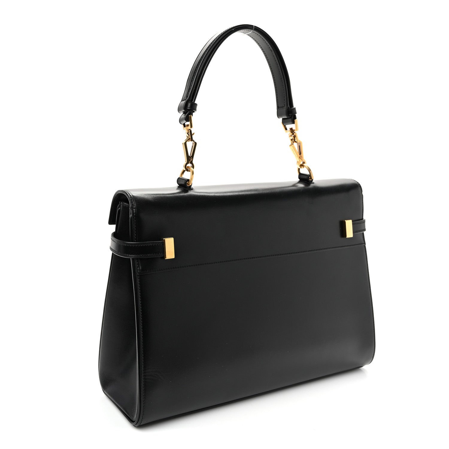 Smooth Calfskin Manhattan Top Handle Black