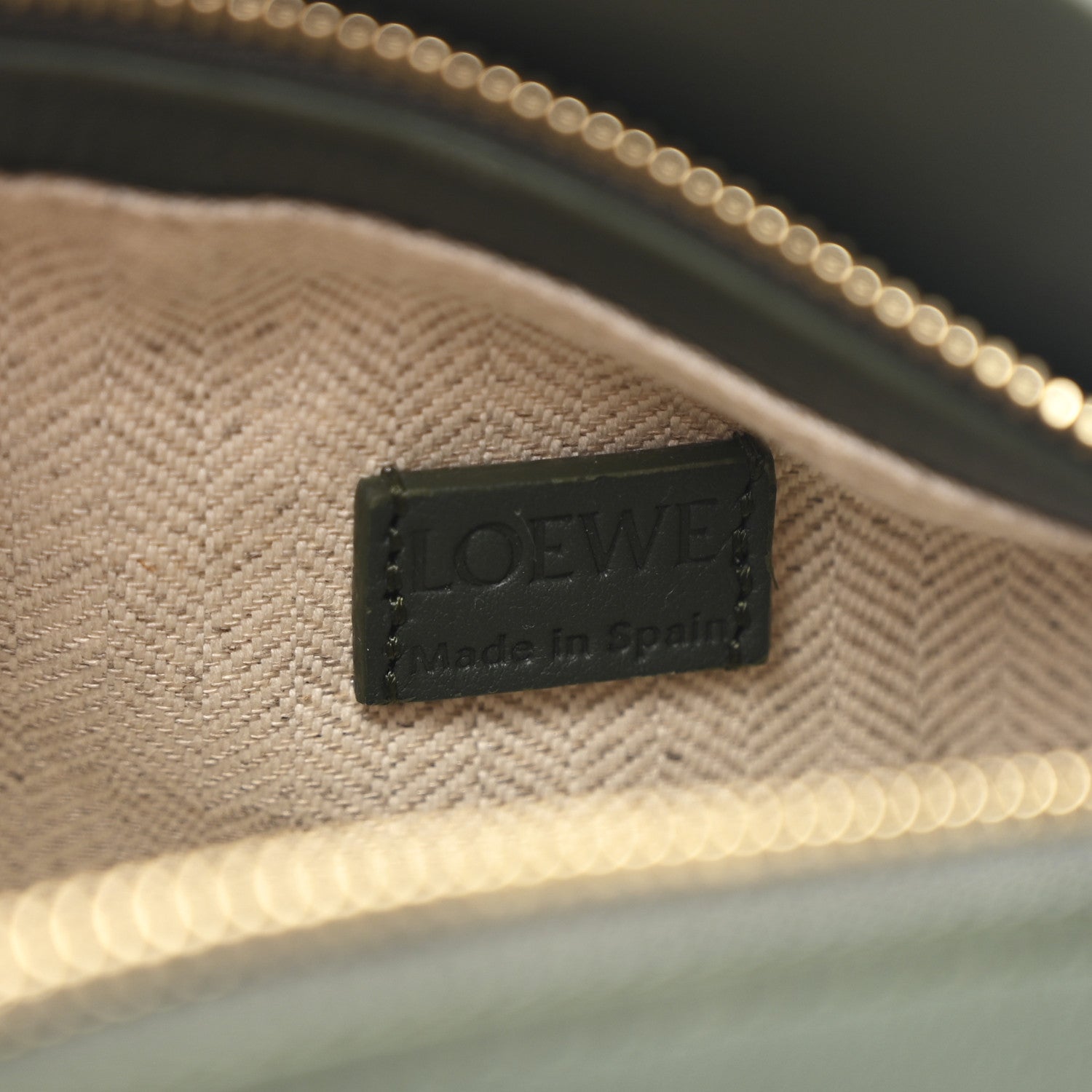 Calfskin Mini Puzzle Edge Bag Vintage Khaki