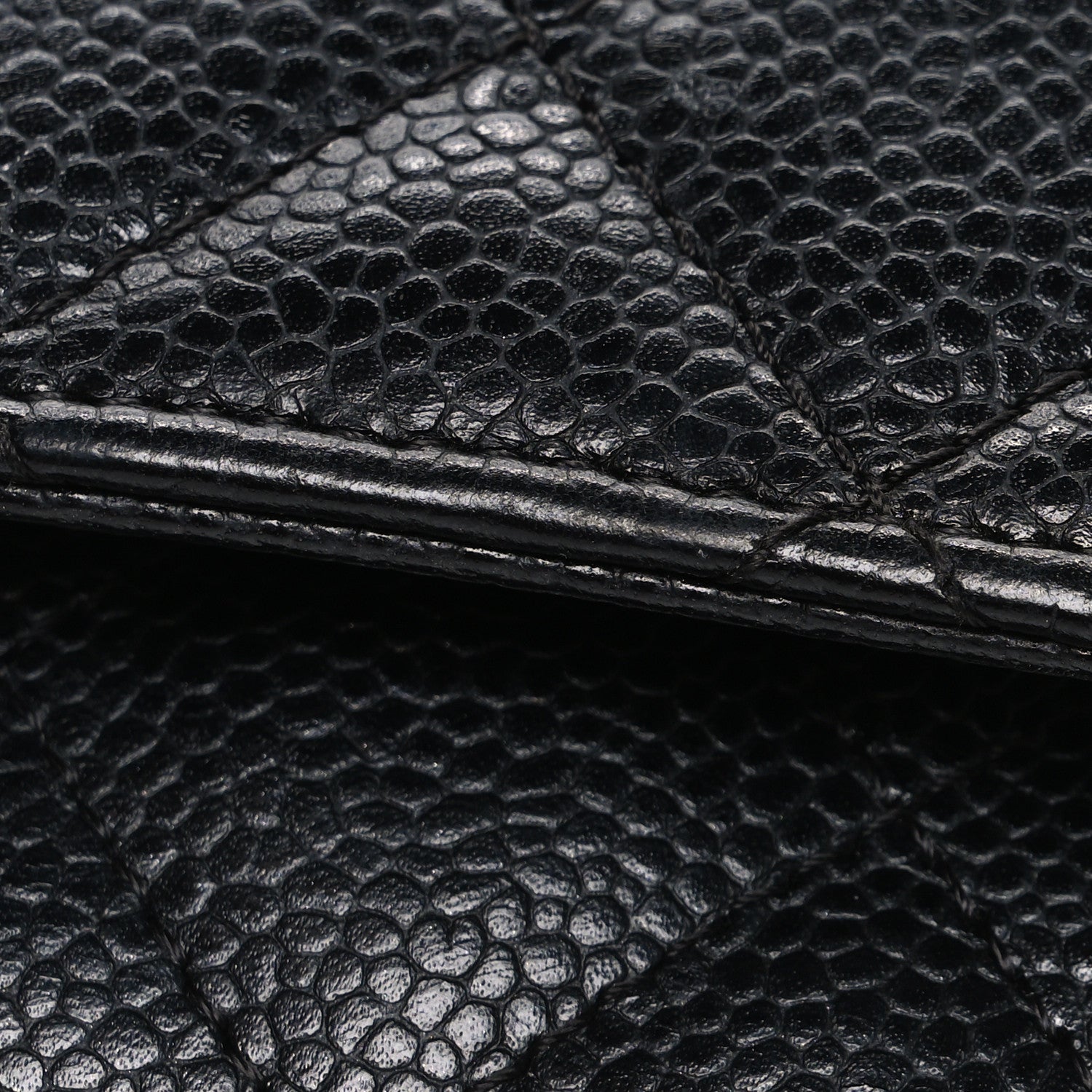 Caviar Quilted Wallet On Chain WOC Black Black