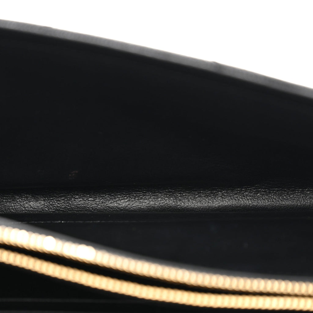 Grain De Poudre Matelasse Chevron Monogram Chain Wallet Black