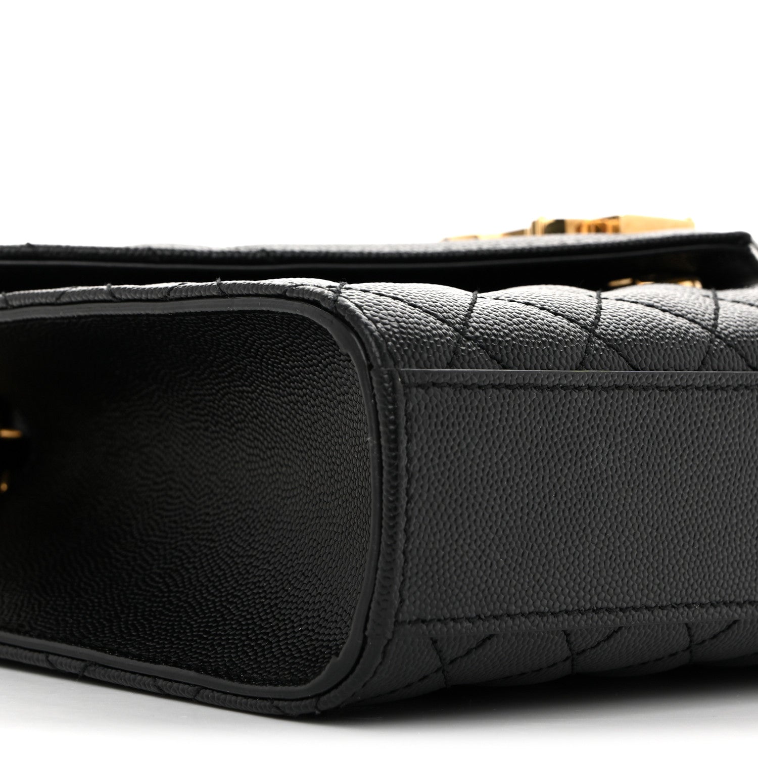 Grain De Poudre Textured Mixed Matelasse Triquilt Medium Monogram Satchel Black