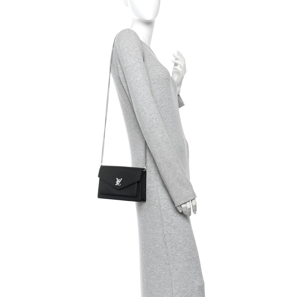 Soft Calfskin My Lockme Chain Pochette Black