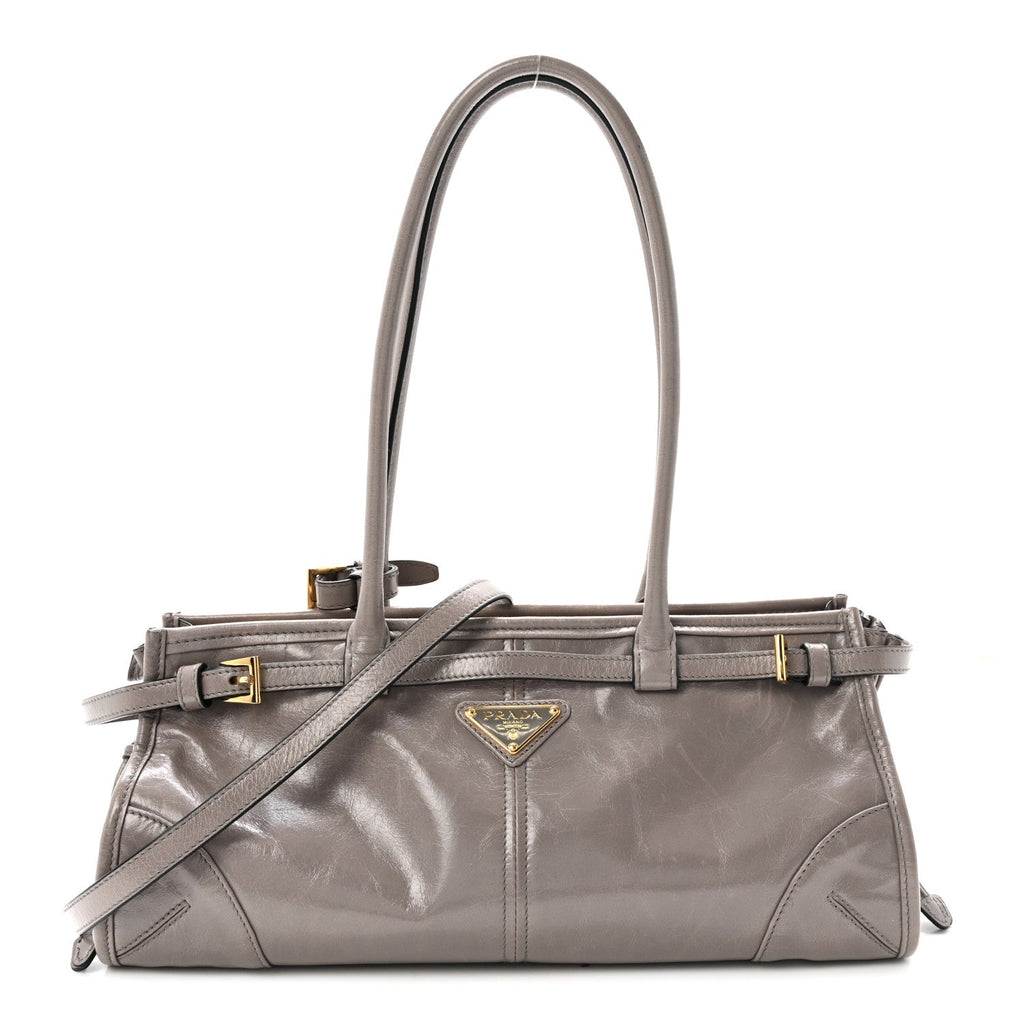 Glossy Calfskin Triangle Medium Bonnie Shoulder Bag Peltro