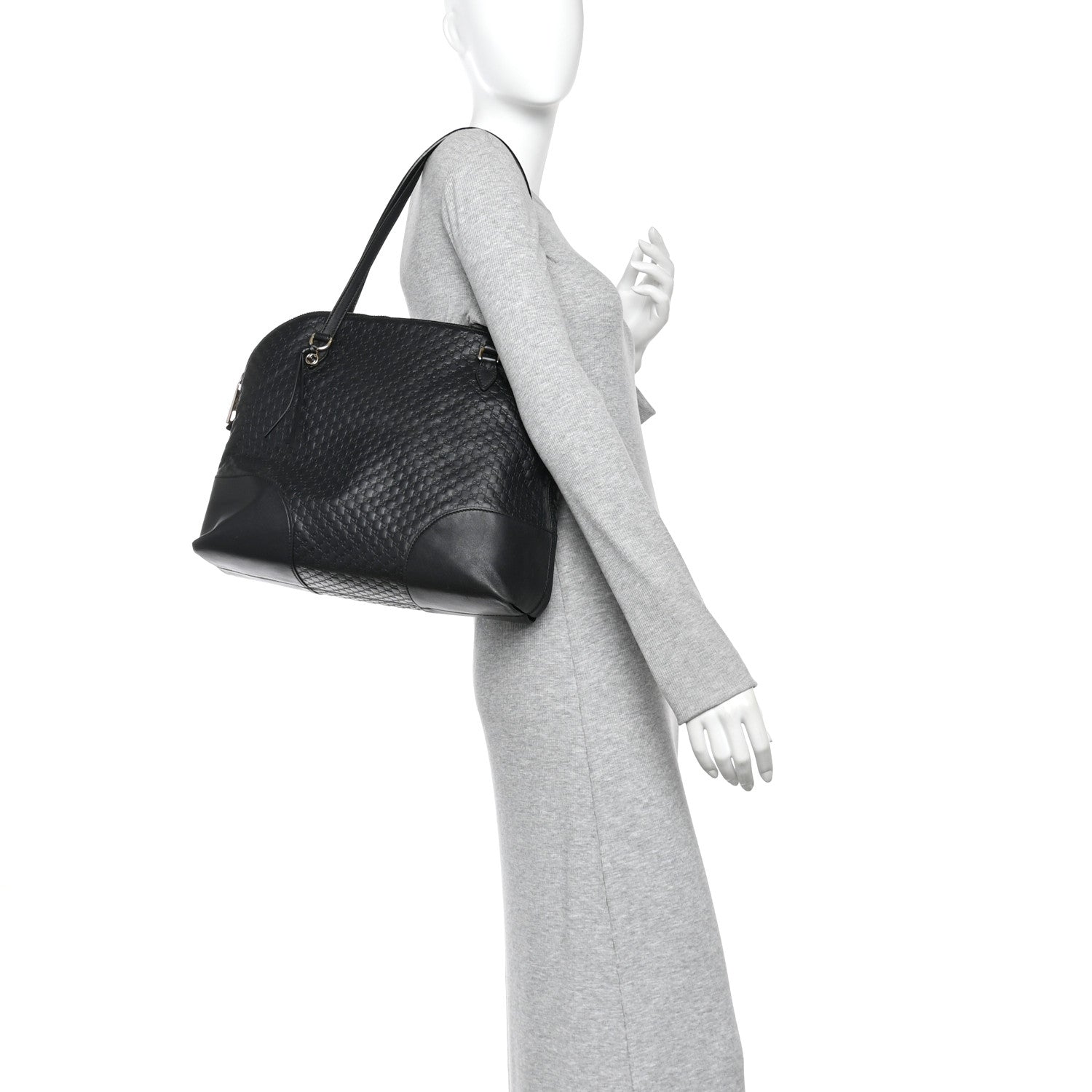 Soft Microguccissima Medium Bree Shoulder Bag Black