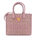 Canvas Calfskin Allover La Medusa Small Tote Pink