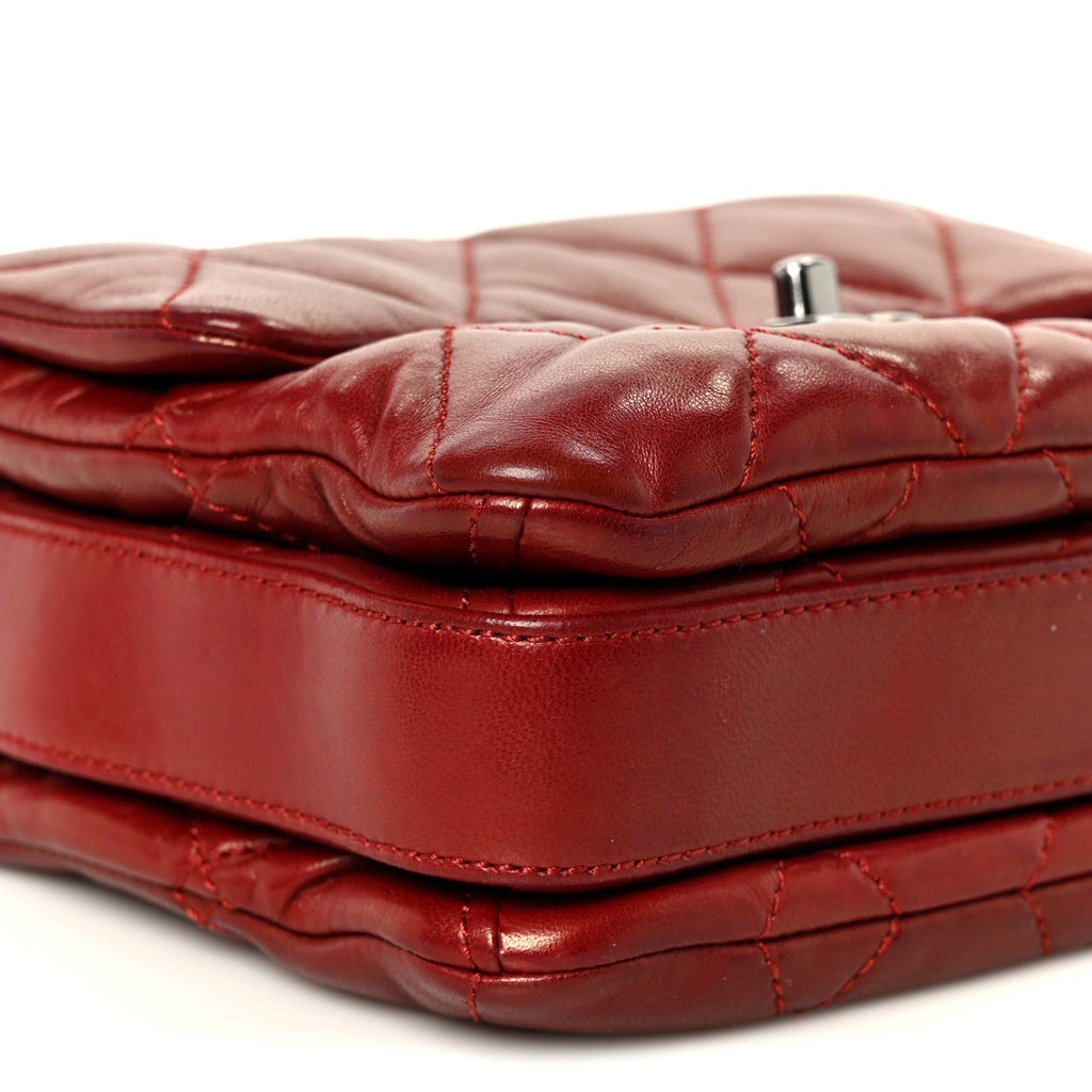 Lambskin Quilted Mini Chanel 3 Flap Red
