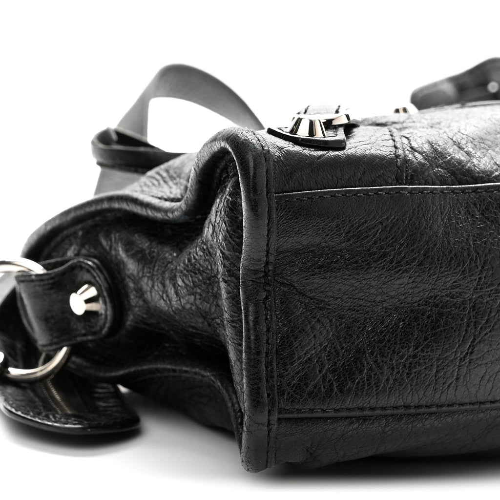 Agneau Classic Silver Hardware Mini City Black