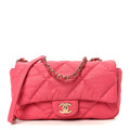 Calfskin Quilted Medium Bubbly Flap Pink
