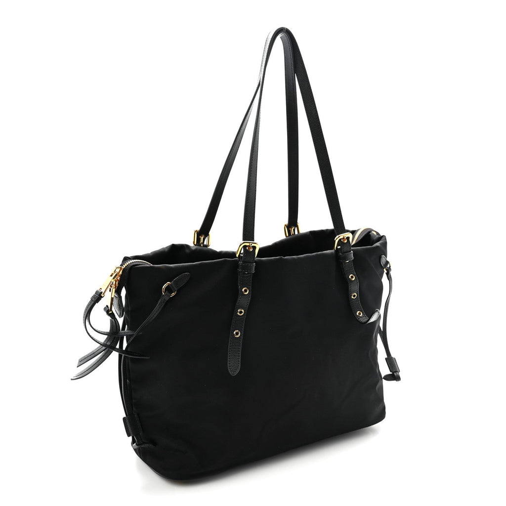 Tessuto Nylon Saffiano Tote Black