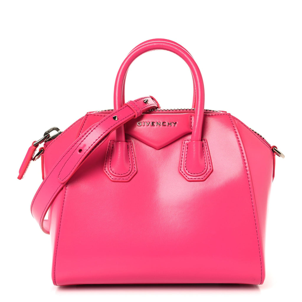 Shiny Lord Calfskin Mini Antigona Shocking Pink