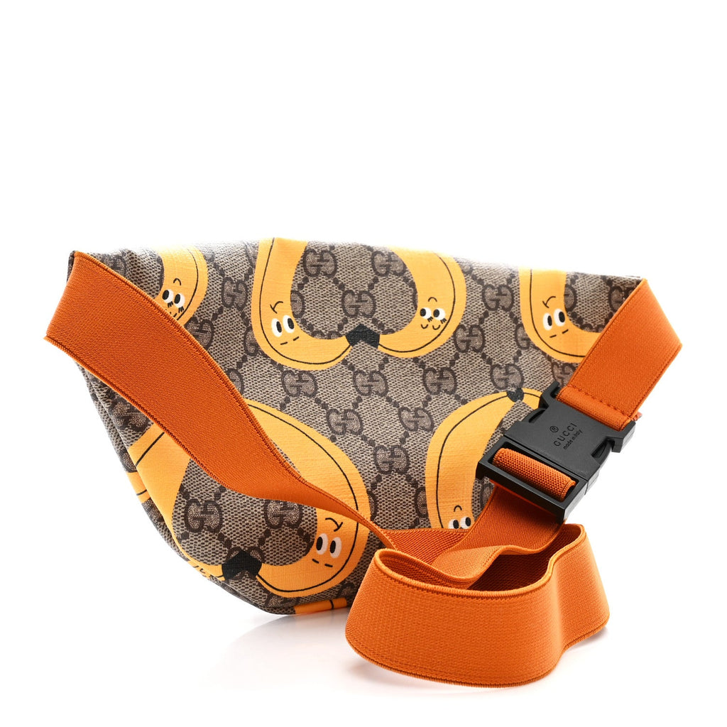 GG Supreme Monogram Banana Childrens Belt Bag Beige Ebony Multicolor Carrot Orange