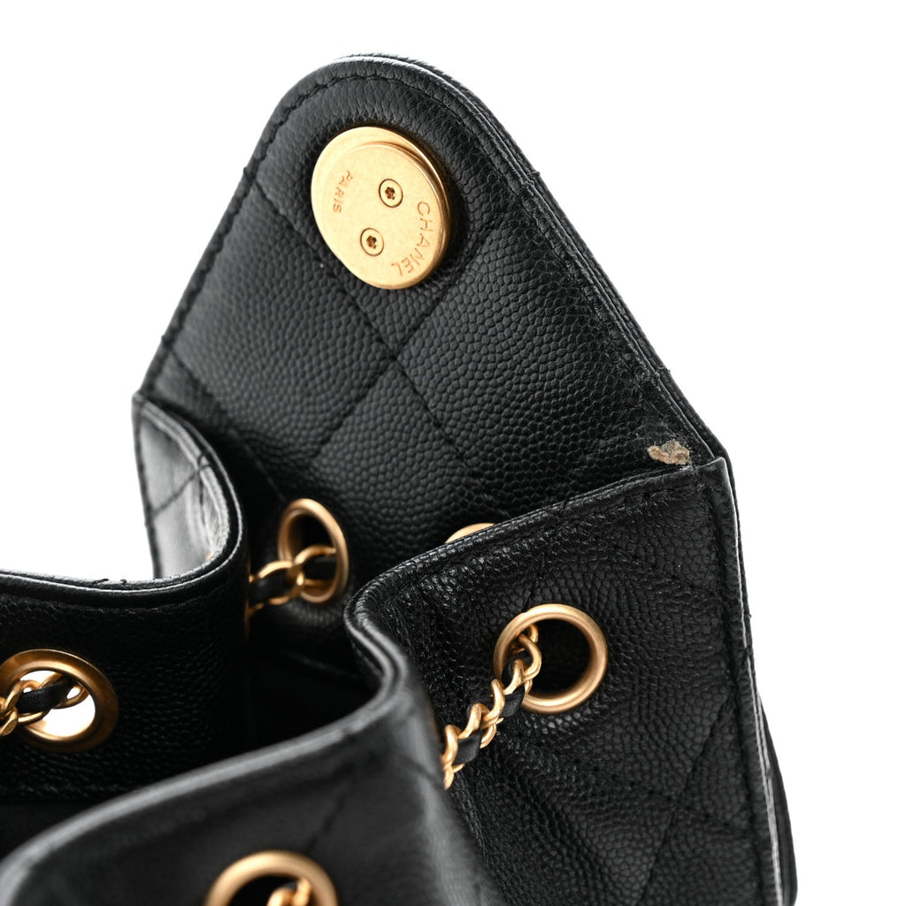 Caviar Quilted Mini Chanel 25 Handbag Black Black