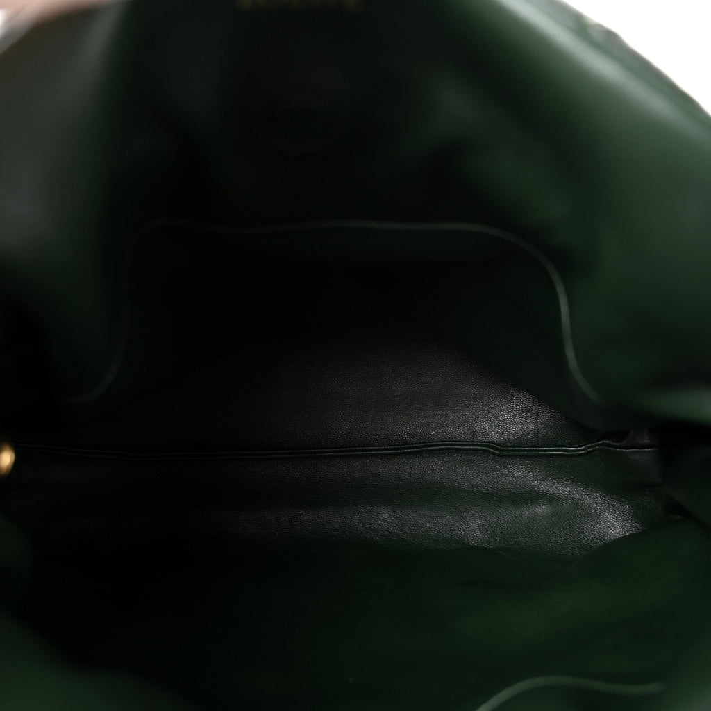 Calfskin Quilted Flamenco Knot Clutch Verde