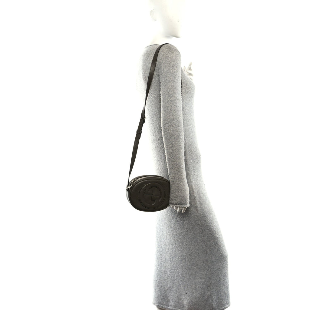 Sakai Be Green Calfskin Diagonal Stitched Mini Blondie Shoulder Bag Craclet Brown