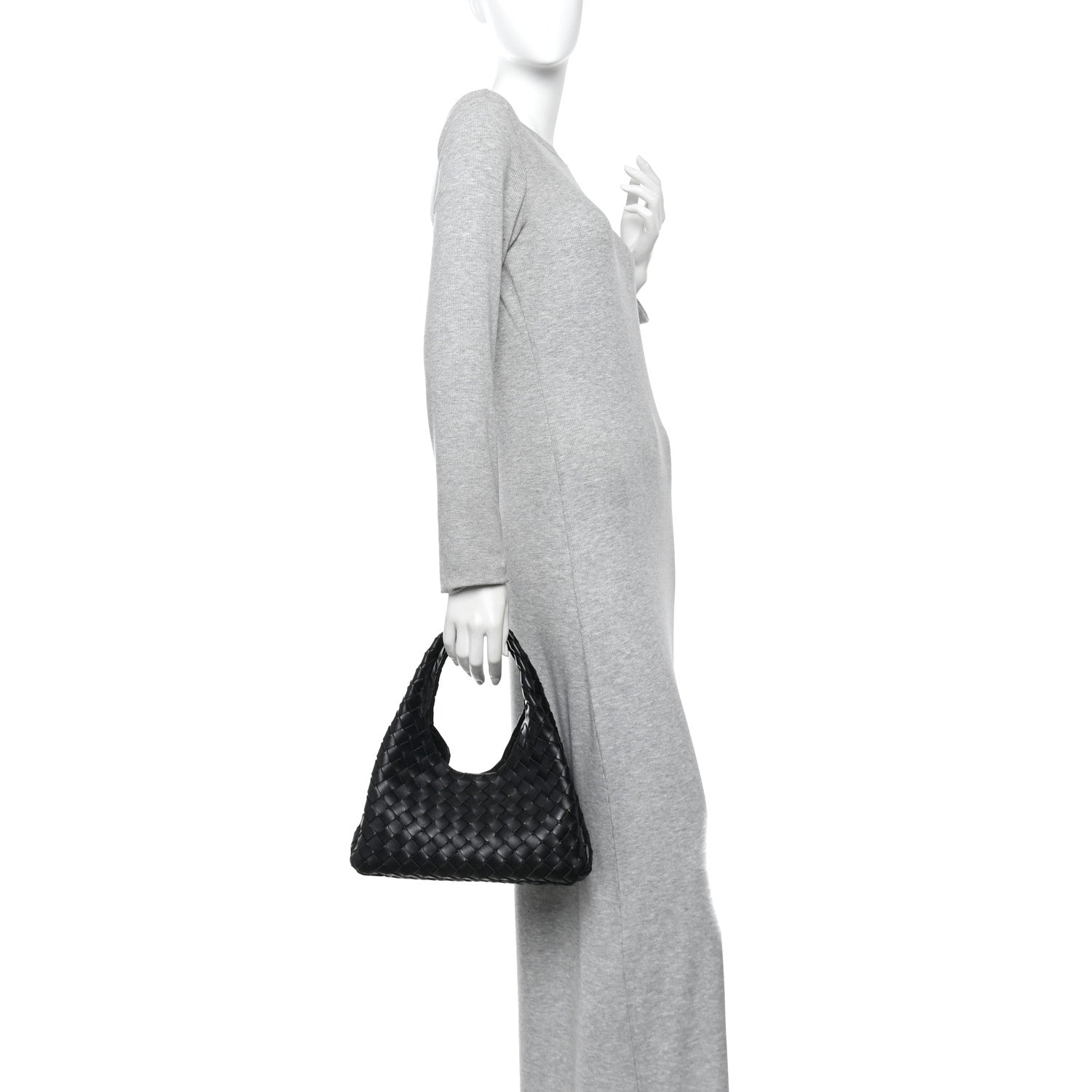 Nappa Intrecciato Small Campana Shoulder Bag Black