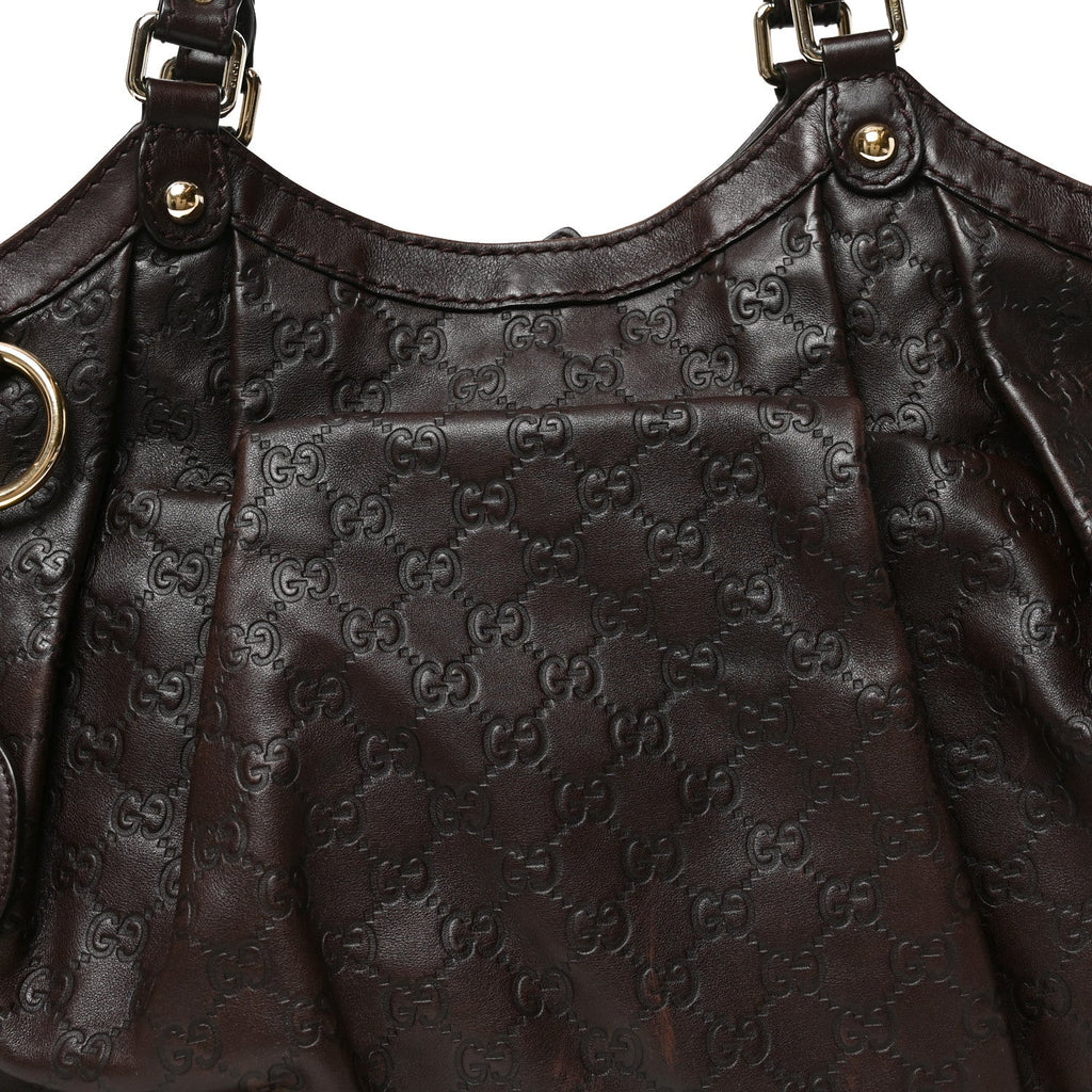 Guccissima Large Sukey Tote Dark Brown