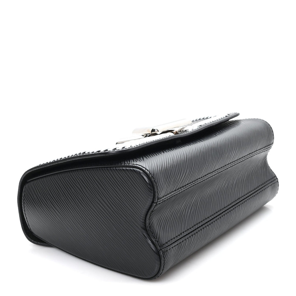 Epi Whipstitch Heart Twist Shoulder Bag MM Black