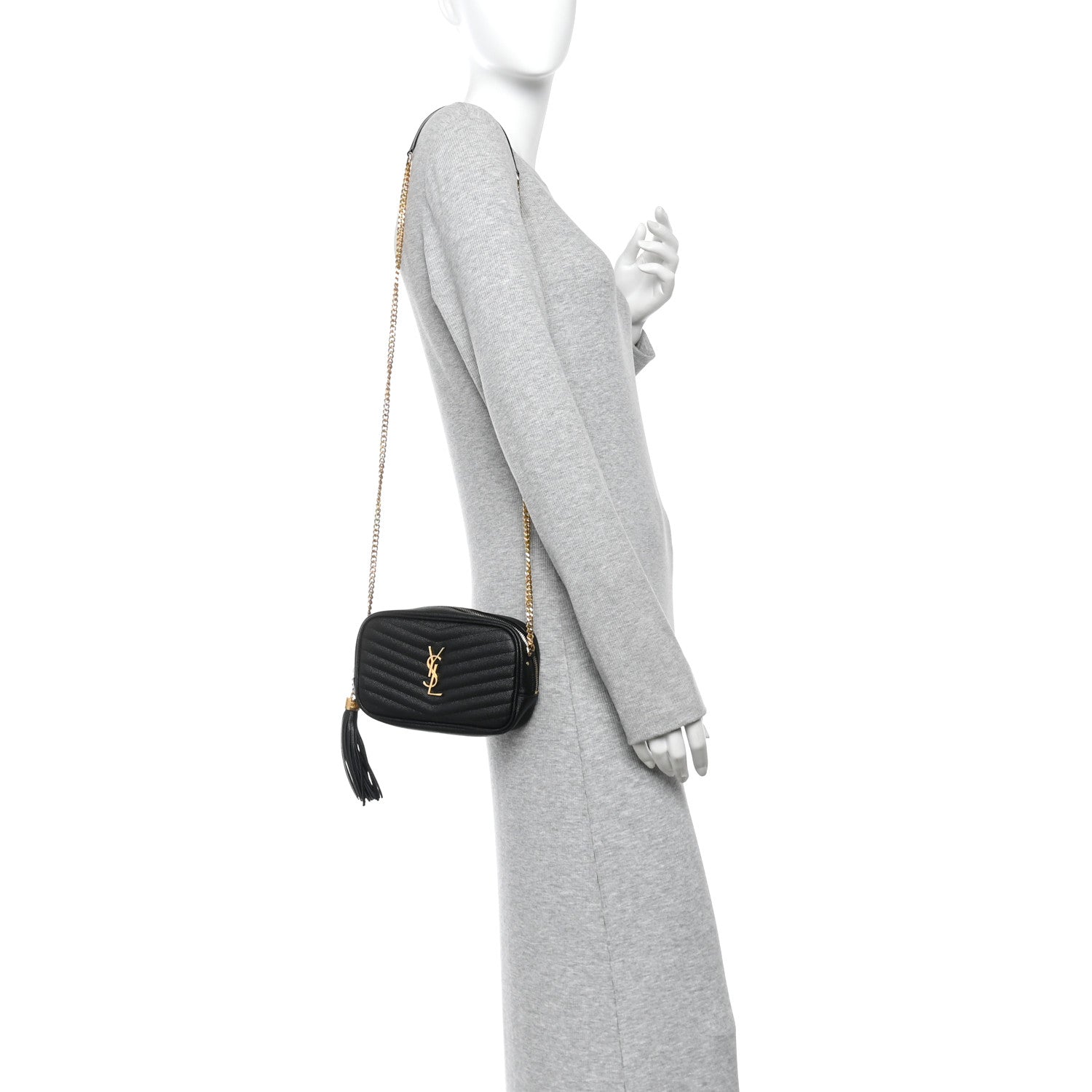 Grain De Poudre Matelasse Monogram Mini Lou Camera Bag Black