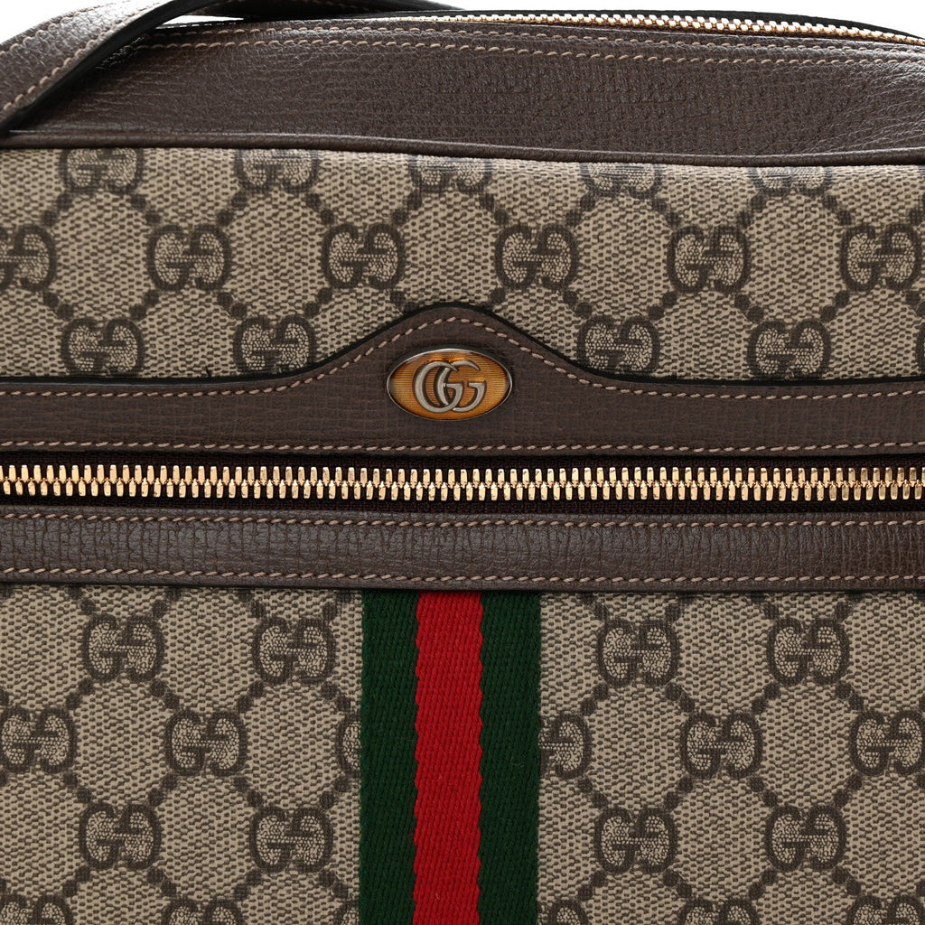GG Supreme Monogram Web Small Ophidia Shoulder Bag Brown