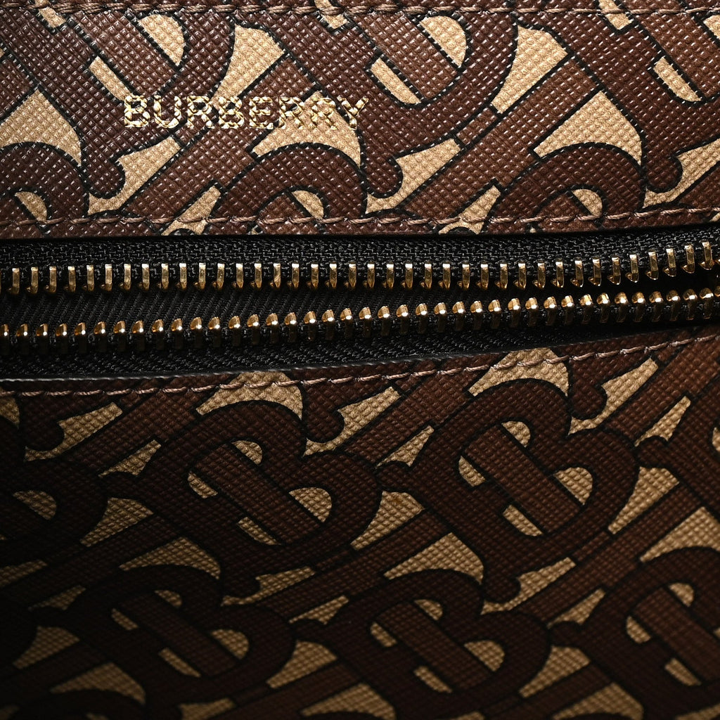 E-Canvas Monogram Stripe Book Tote Black Bridle Brown