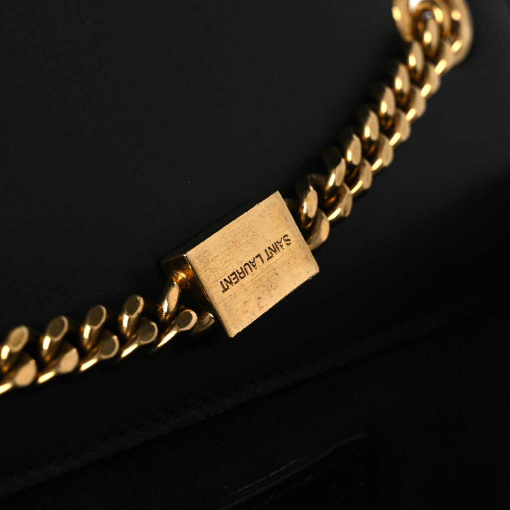 Smooth Calfskin Medium Classic Monogram Kate Tassel Satchel Black
