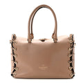 Vitello Buckle Trimmed Top Handle Satchel Poudre
