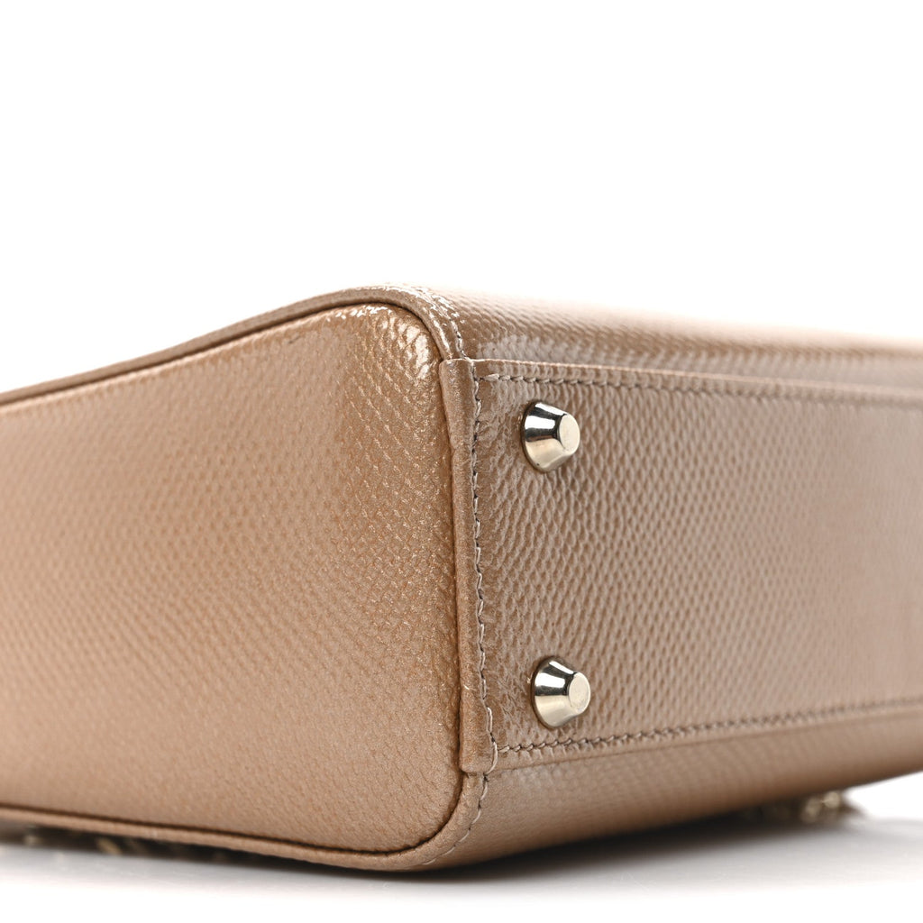 Metallic Lizard Mini Lady Dior Beige