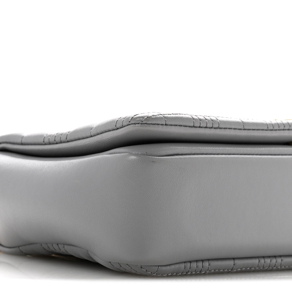 Lambskin Quilted Small Lola Bag Grey