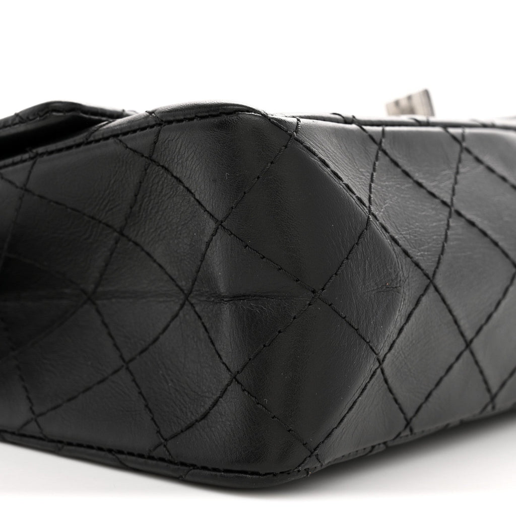 Aged Calfskin Quilted 2.55 Reissue 225 Flap Black